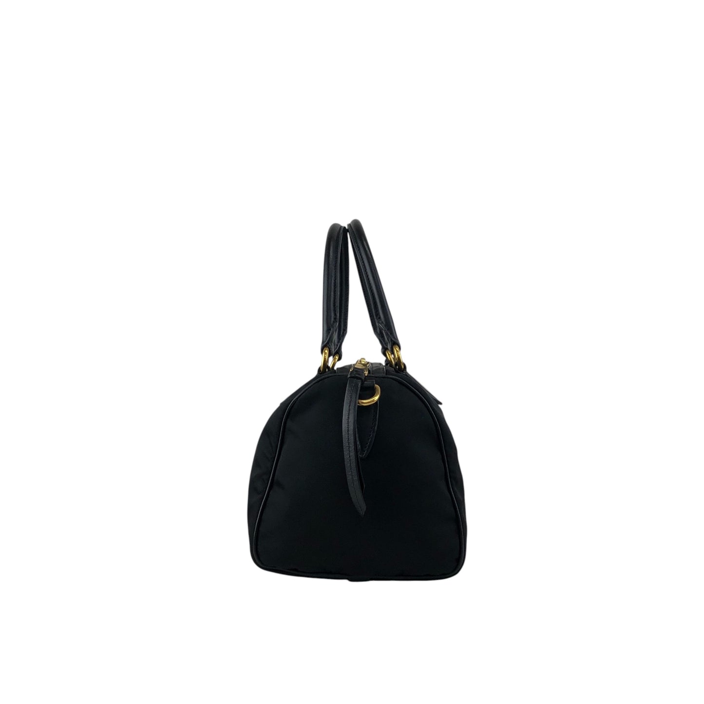 PRADA Logo Two-way Boston bag Shoulder bag Black Vintage 76zjdy