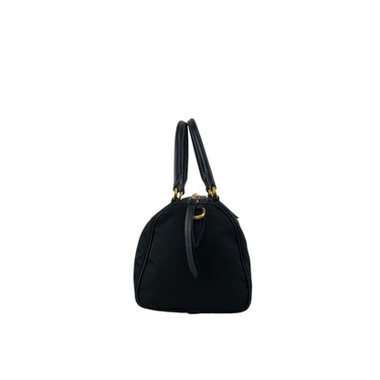 PRADA Logo Two-way Boston bag Shoulder bag Black Vintage 76zjdy