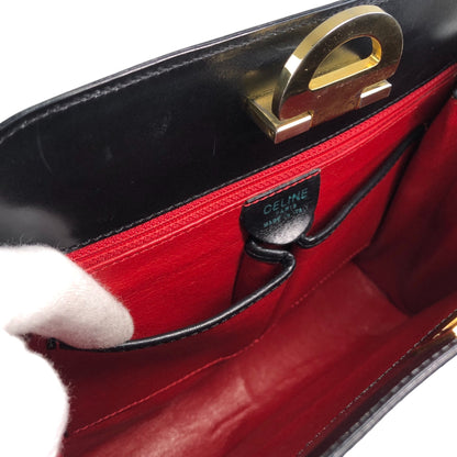 CELINE Gancini Handbag Black Vintage skvha5