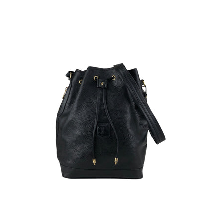 CELINE Blason Drawstring Shoulder bag Black Vintage 6uw6d7
