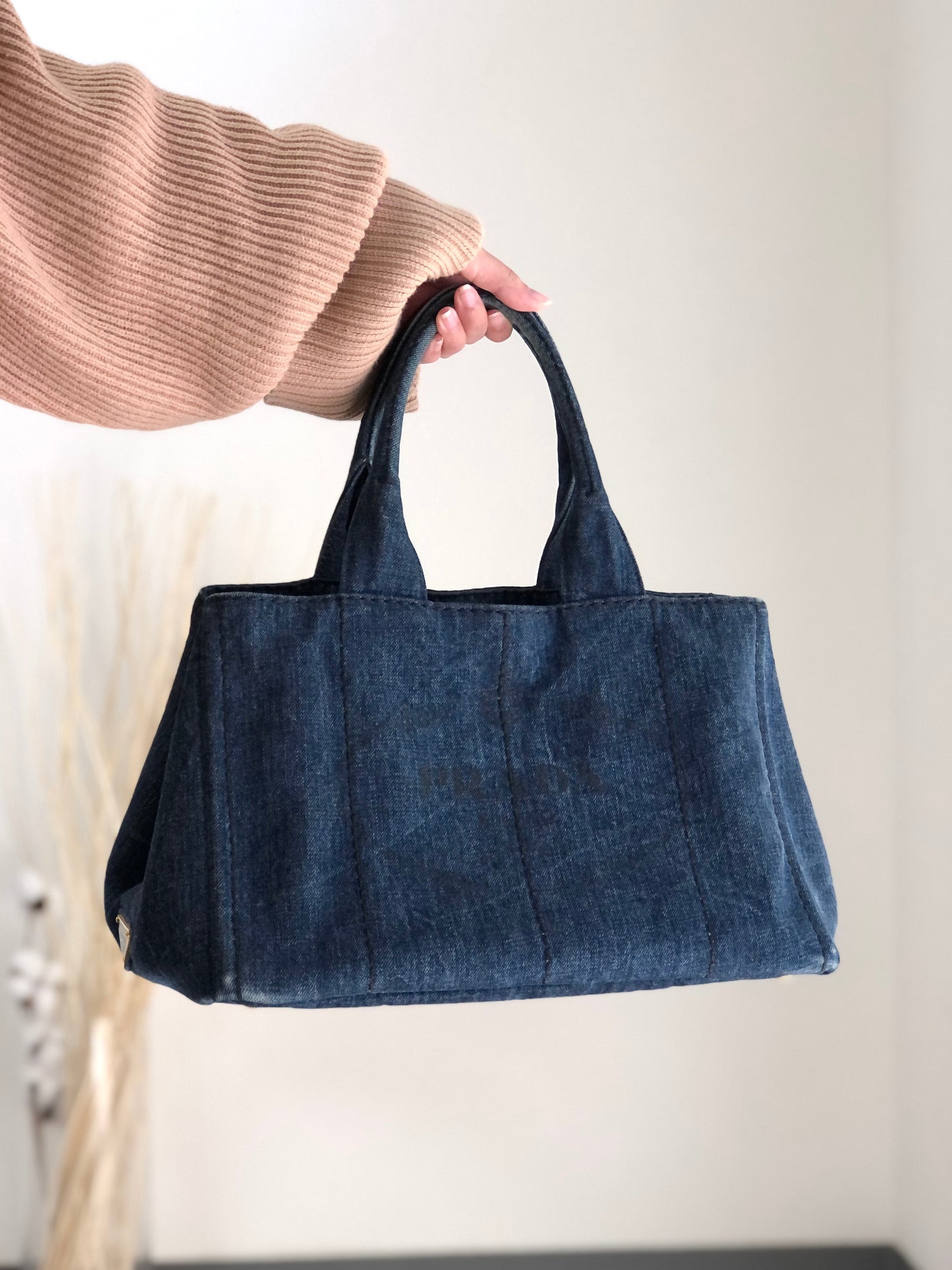 PRADA Canapa Handbag Indigo Vintage  hxdtf6