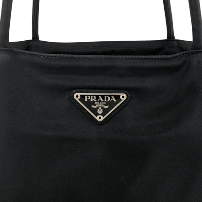 PRADA Triangle Logo Totebag Black Vintage efichx