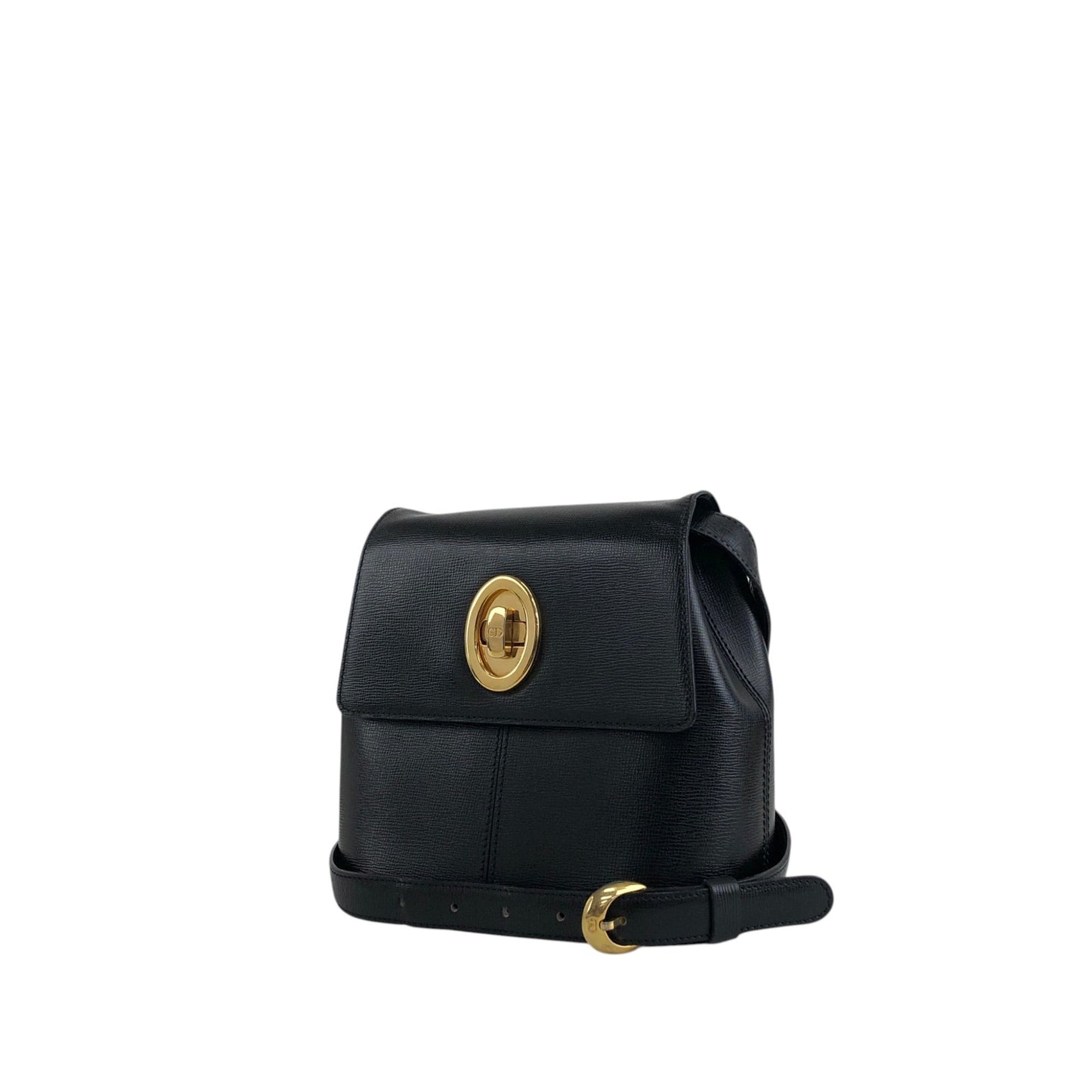 Christian Dior Turn Lock Shoulder bag Black Vintage rz2umb