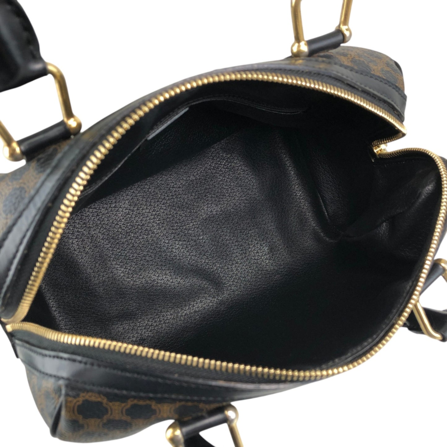 CELINE Macadam Two-way Small Boston bag Shoulder bag Black Vintage mdni2d