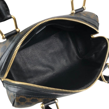 CELINE Macadam Two-way Small Boston bag Shoulder bag Black Vintage mdni2d