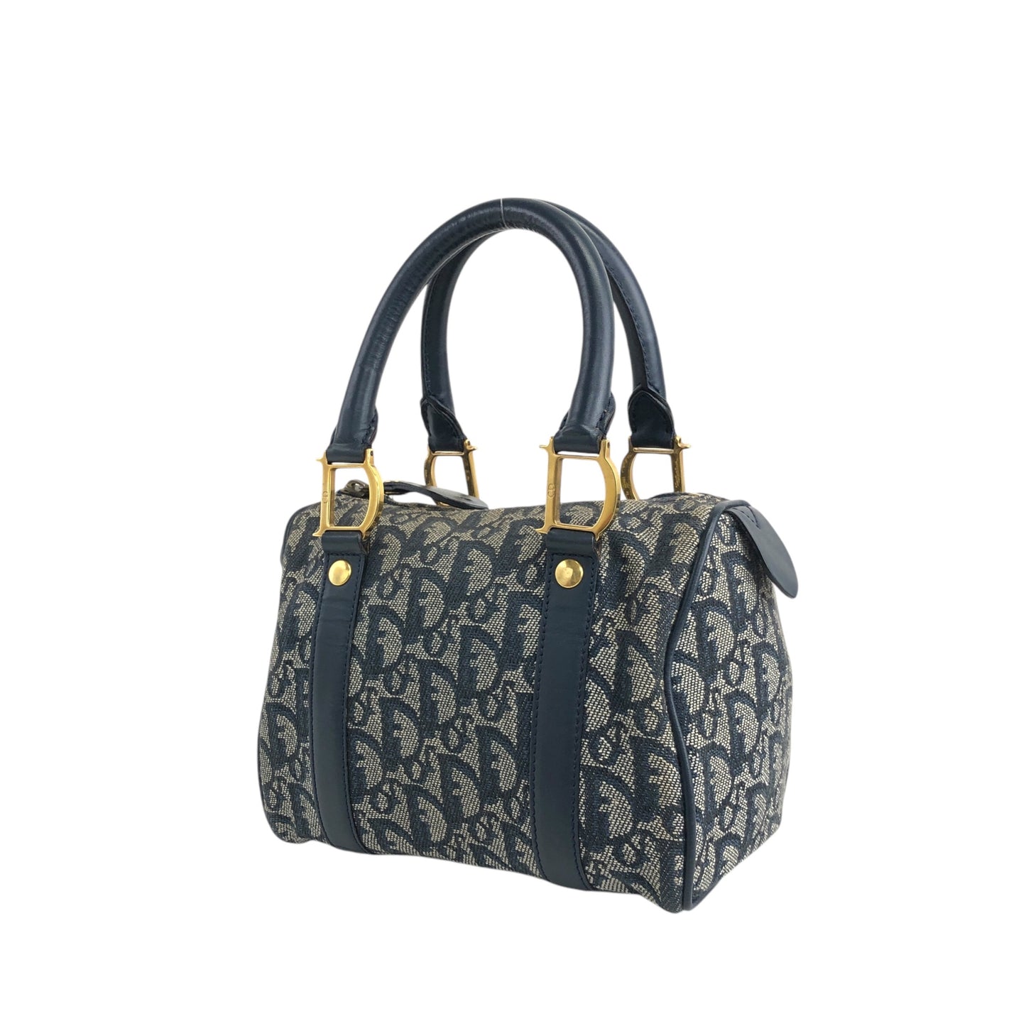 Christian Dior Trotter Padlock Handbag Navy Vintage hua5x2