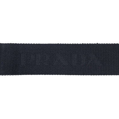 PRADA Logo Front Buckle Shoulder bag Navy Vintage eiigp4