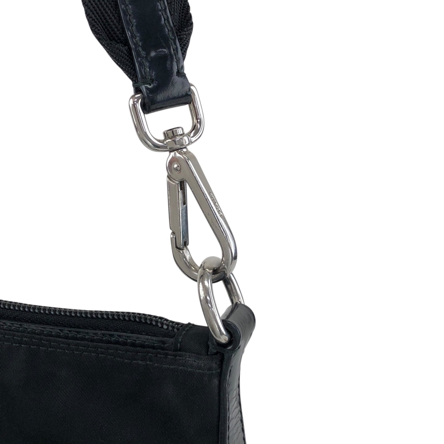 PRADA Tessuto Triangle Logo Shoulder bag Black Vintage b7upke