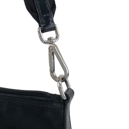 PRADA Tessuto Triangle Logo Shoulder bag Black Vintage b7upke