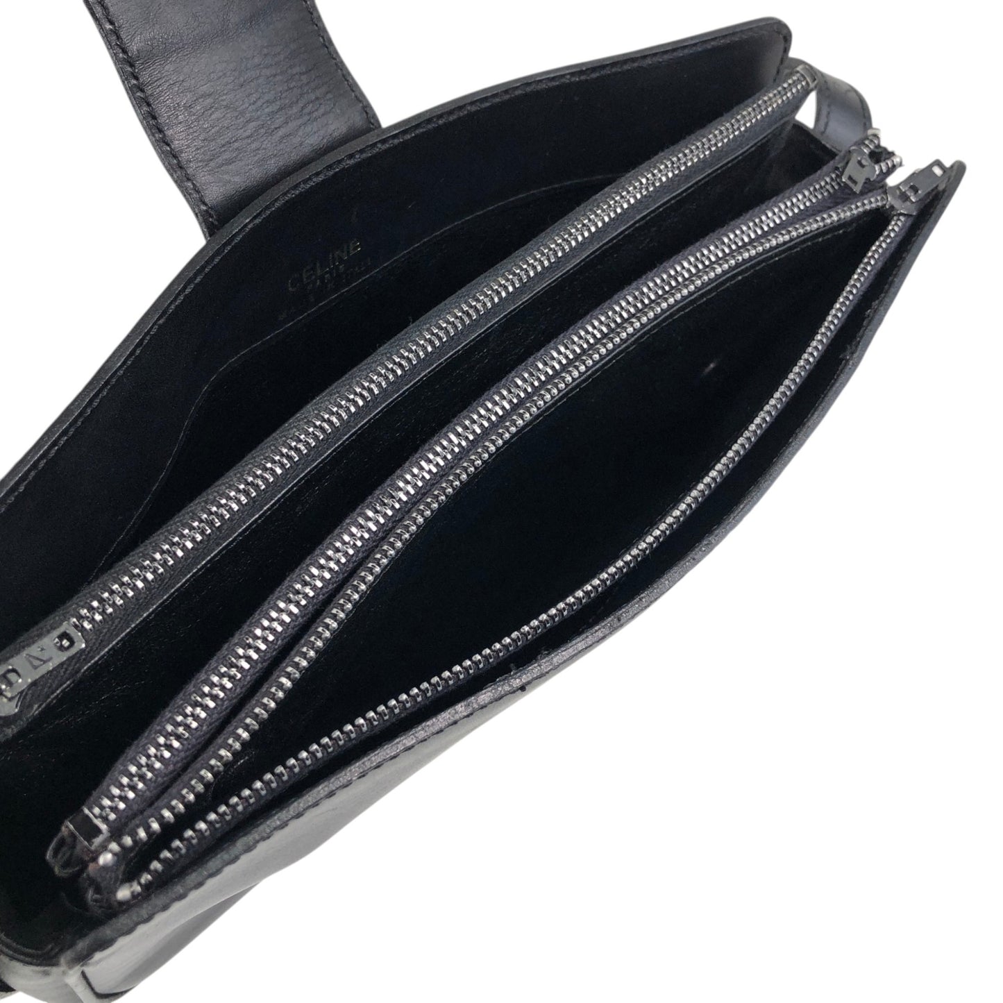 CELINE Triomphe Shoulder bag Black Vintage 5bs5ri