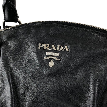 PRADA Logo Two-way Handbag Shoulder bag Black Vintage 28pkhx