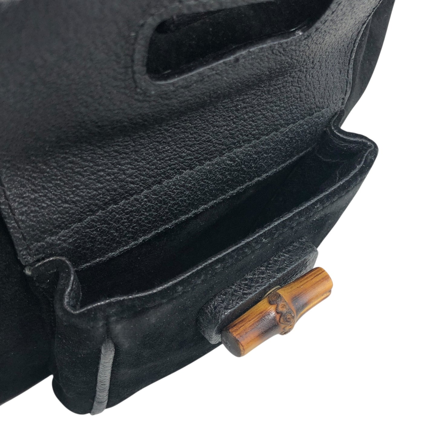 GUCCI Bamboo Turn Lock Backpack Black Vintage bkpfsf