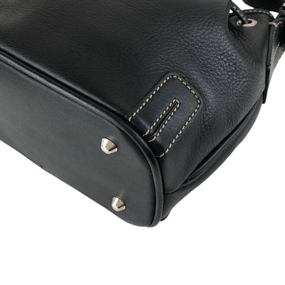 BURBERRY Logo Drawstring Shoulder bag Black Vintage phkwjb