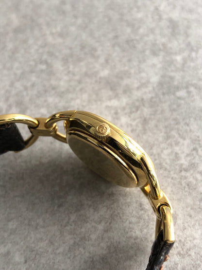 GUCCI Logo Quartz Watch Gold 6000L Vintage c25zxe