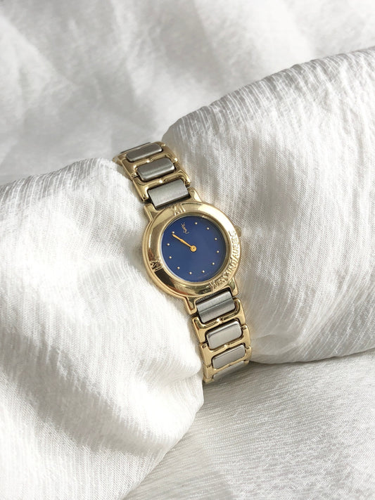 Yves Saint Laurent Quartz Watch Silver×Gold Vintage x54af4