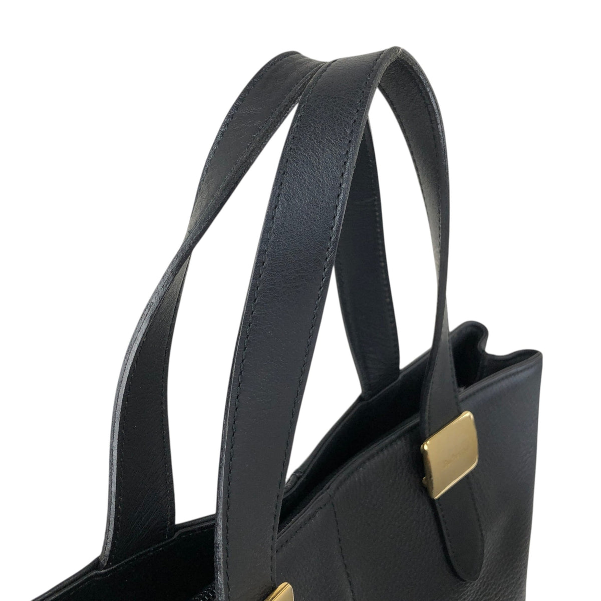 BURBERRY Logo Handbag Black Vintage w33ucy