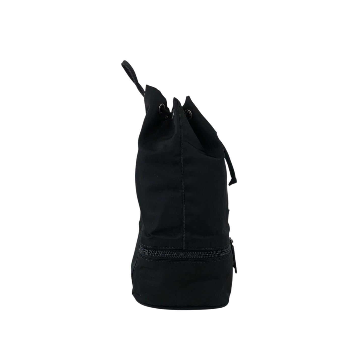 PRADA Tessuto Triangle Logo Drawstring Small Handbag Black Vintage erv6gi