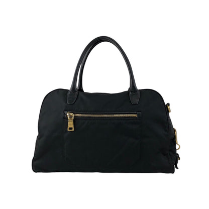 PRADA Tessuto Triangle Logo Padlock Two-way Small Boston bag Shoulder bag Black Vintage ha37gm