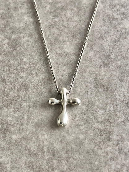 Tiffany & Co. SILVER925 Cross Necklace Silver Vintage 2x6dcs
