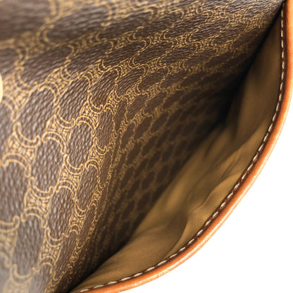 CELINE Macadam Blason Handbag Boston bag Brown Vintage hkkxdj