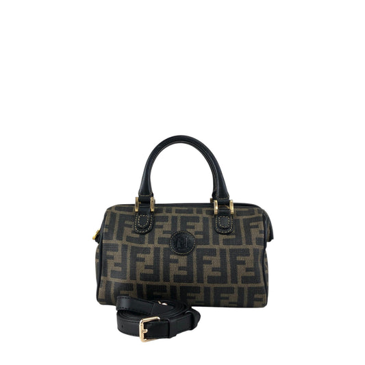 FENDI Zucca Two-way Small Boston bag Shoulder bag Black Vintage prhk66