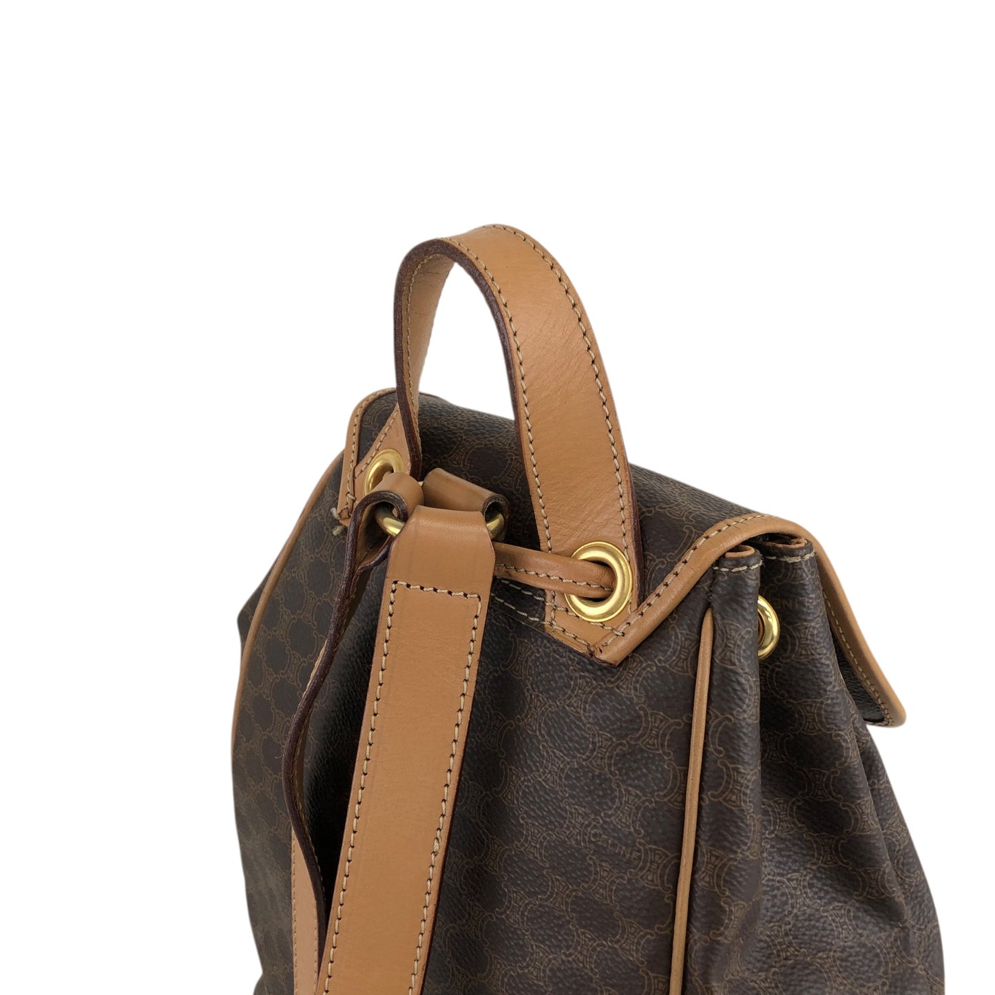 CELINE Macadam Gancini Backpack Brown Vintage mf5k3j