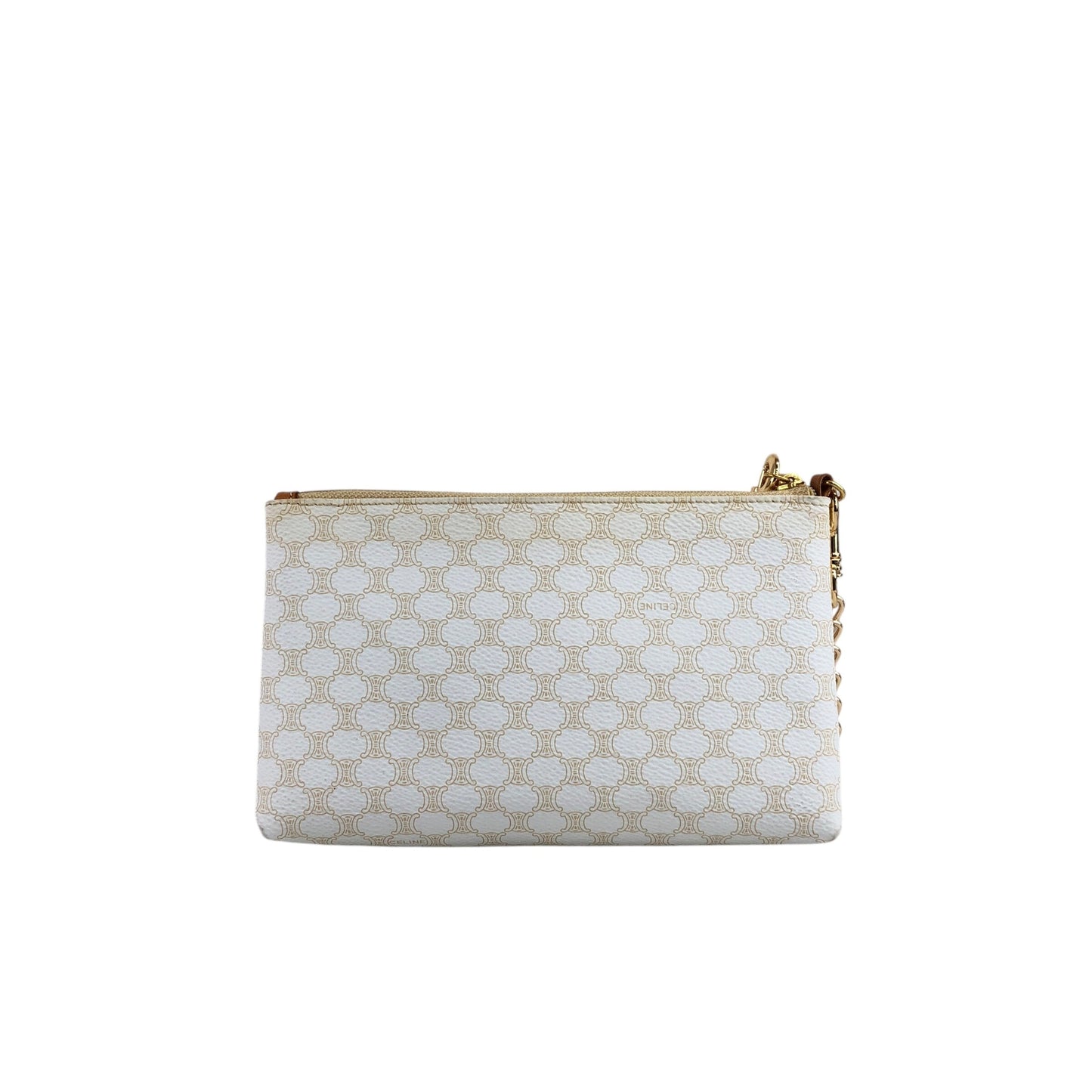 CELINE Macadam Small Handbag Pouch White Vintage e2s6ad