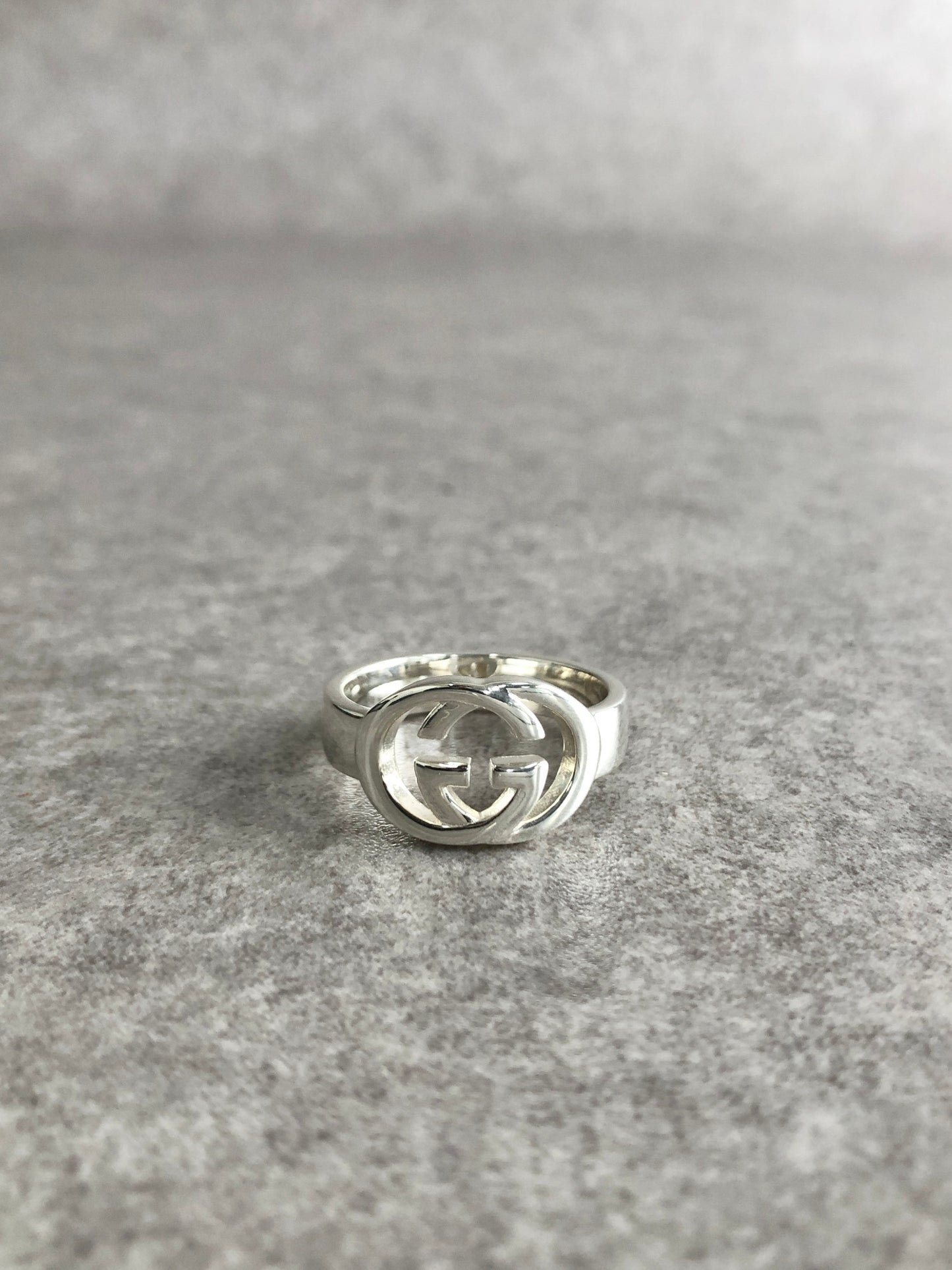 GUCCI Interlocking SILVER925 Ring Silver Vintage empzdp