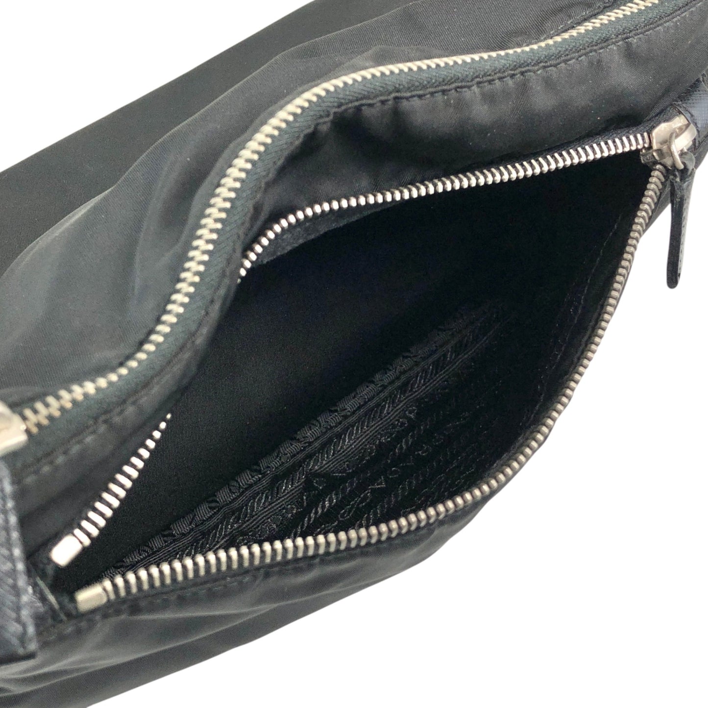 PRADA Tessuto Triangle Logo Shoulder bag Hobobag Black Vintage uxyr4i