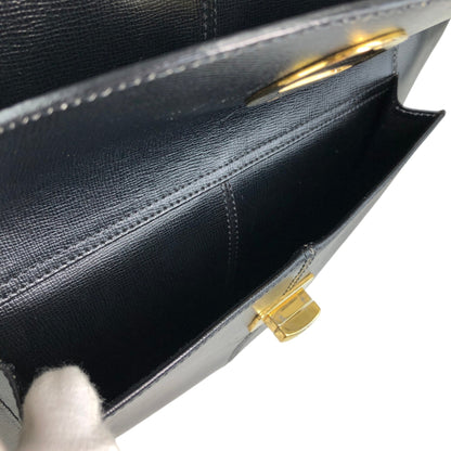 Christian Dior CD Logo Turn Lock Shoulder bag Black Vintage 7ng3ku