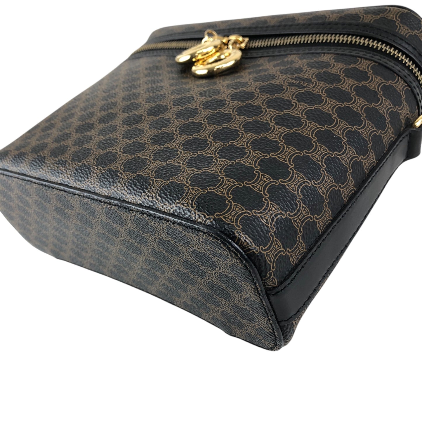 CELINE Macadam Circle Charm Two-way Handbag Shoulder bag Black Vintage cx8yk3