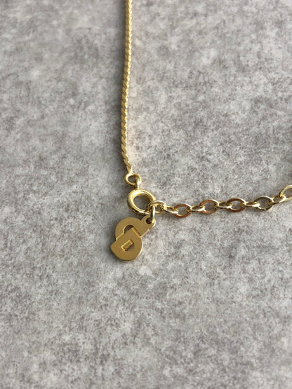 Christian Dior CD Logo Rhinestone Necklace Silver Vintage t77eyn