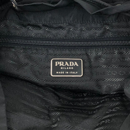 PRADA Tessuto Triangle Logo Double Pocket Backpack Black Vintage rr2dvd