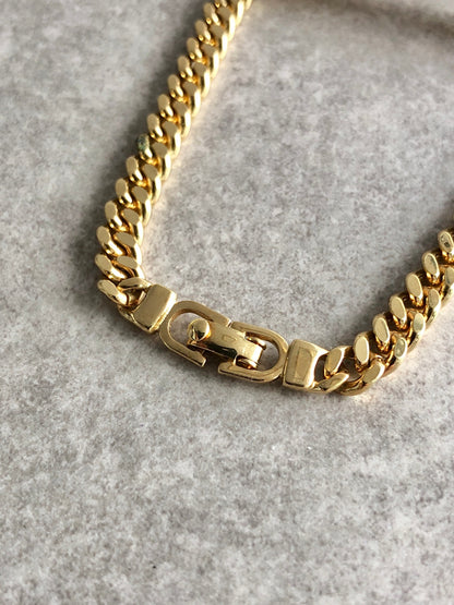 Christian Dior Logo Motif  Bracelet Gold Vintage pmj4s6