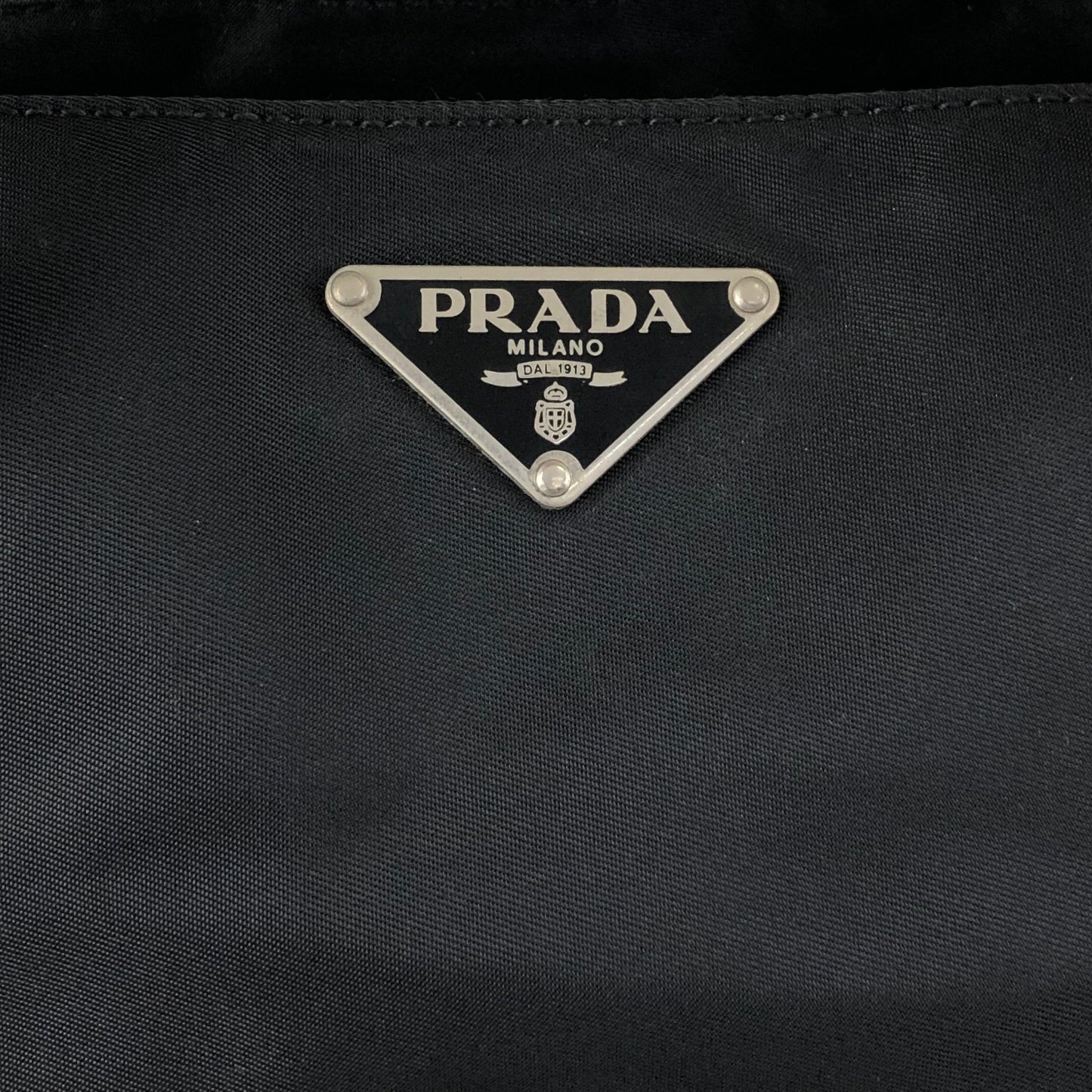 PRADA Triangle Logo Handbag Black Vintage 3gbhv8