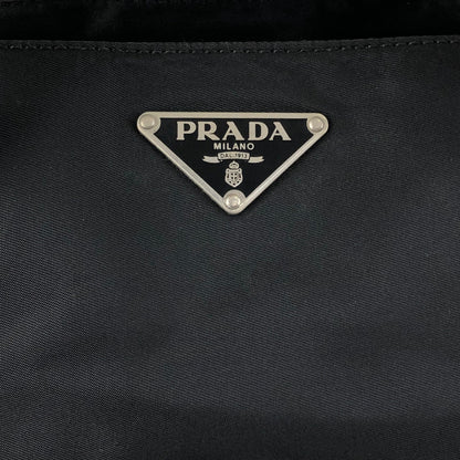 PRADA Triangle Logo Handbag Black Vintage 3gbhv8