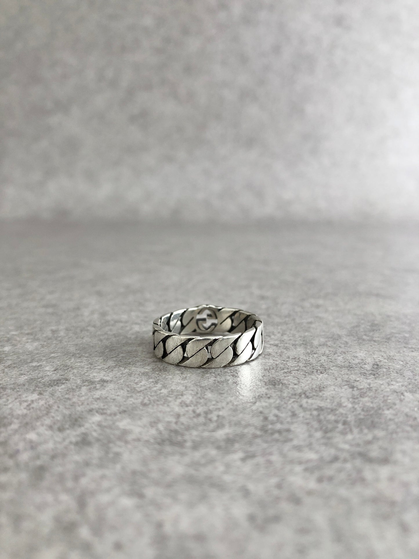 GUCCI Interlocking SILVER925 Ring Silver Vintage zvhetm