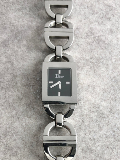 Christian Dior Logo Watch Silver D78-109 Vintage rvjazp