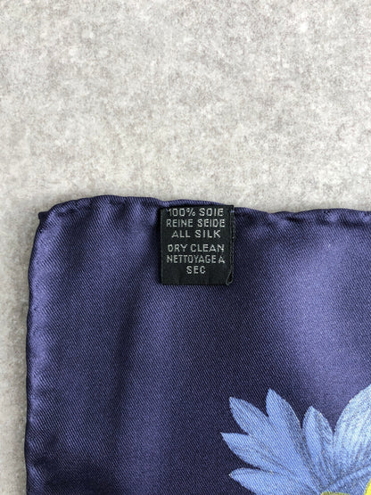CELINE SILK Scarf Navy Vintage tdh3ey