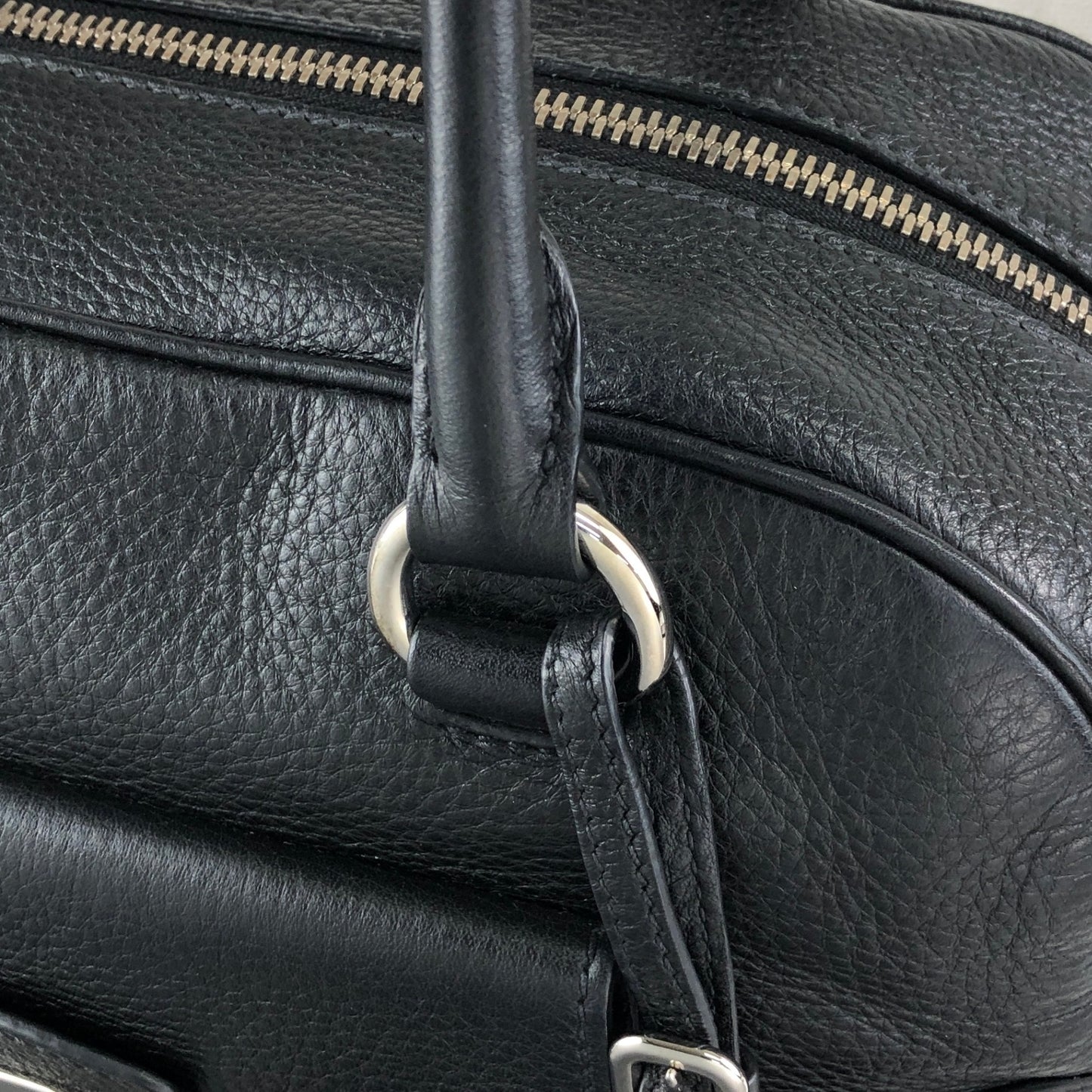 PRADA Logo Two-way Small Boston bag Shoulder bag Black Vintage 6yvxeb