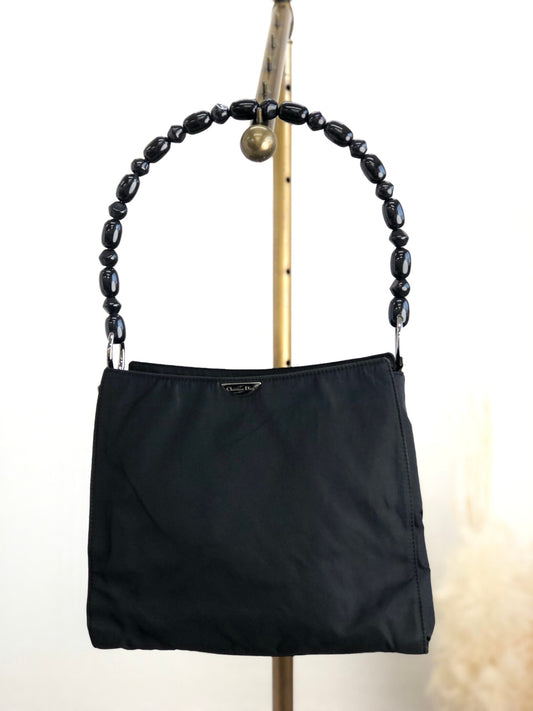 Christian Dior Logo BallChain Handbag Black Vintage dhjybd