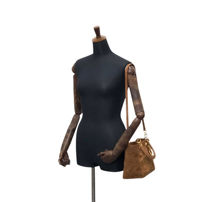 Christian Dior Lady Dior Cannage Two-way Handbag Shoulder bag Brown Vintage thfb5y