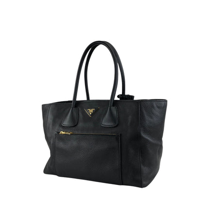 PRADA Triangle Logo Two-way Handbag Shoulder bag Black Vintage ux6vuz