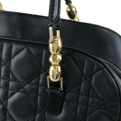 Christian Dior Cannage Small Boston bag Handbag Black Vintage ffmc6u