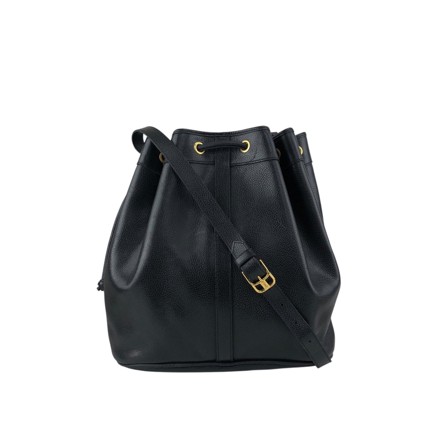 Yves Saint Laurent Drawstring Shoulder bag Black Vintage upwttg