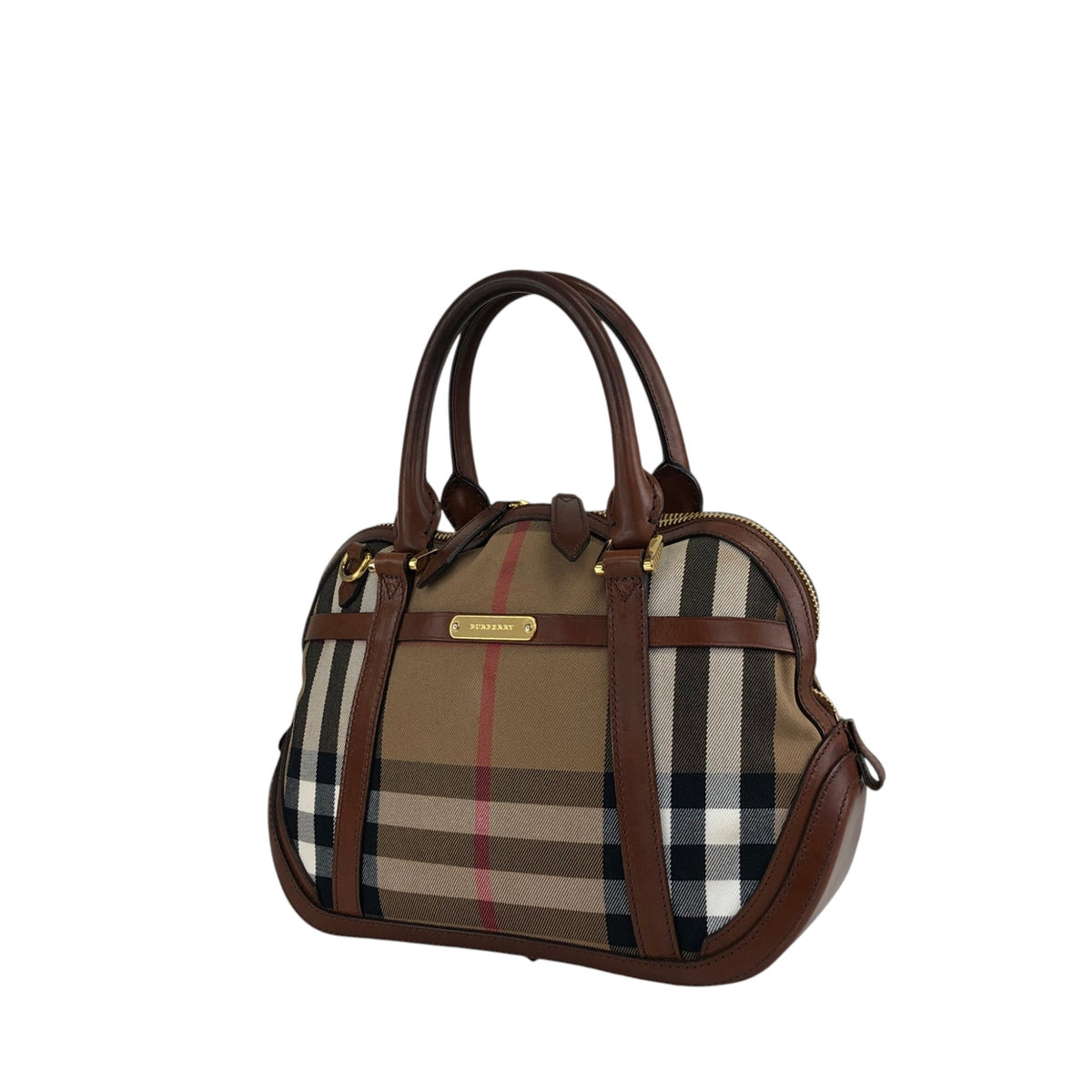 BURBERRY Check Two-way Handbag Shoulder bag Brown Vintage xuyjae