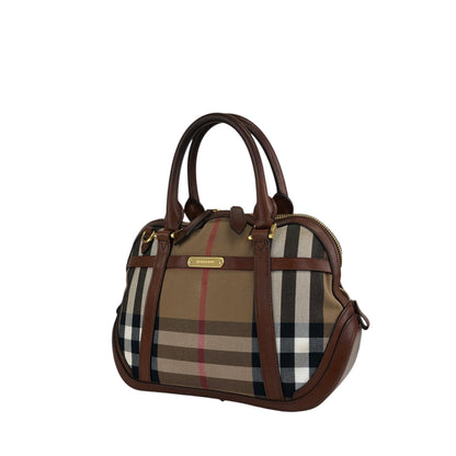 BURBERRY Check Two-way Handbag Shoulder bag Brown Vintage xuyjae