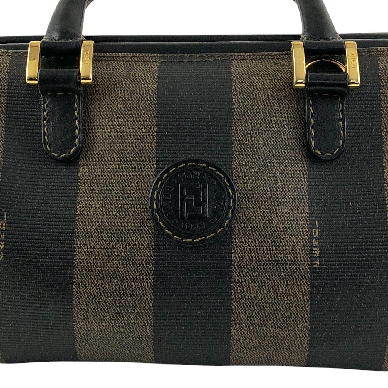 FENDI Pecan Logo Two-way Small Boston bag Shoulder bag  Black Vintage 6ymrwc