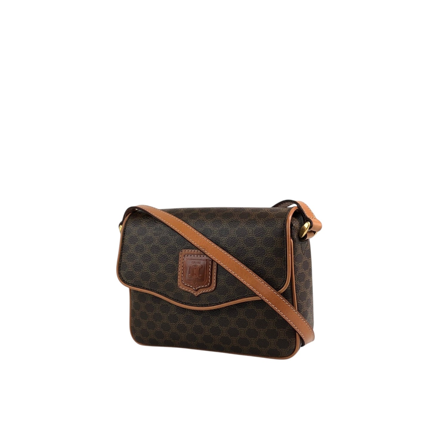 CELINE Macadam Blason Shoulder bag Brown Vintage bgeuwn