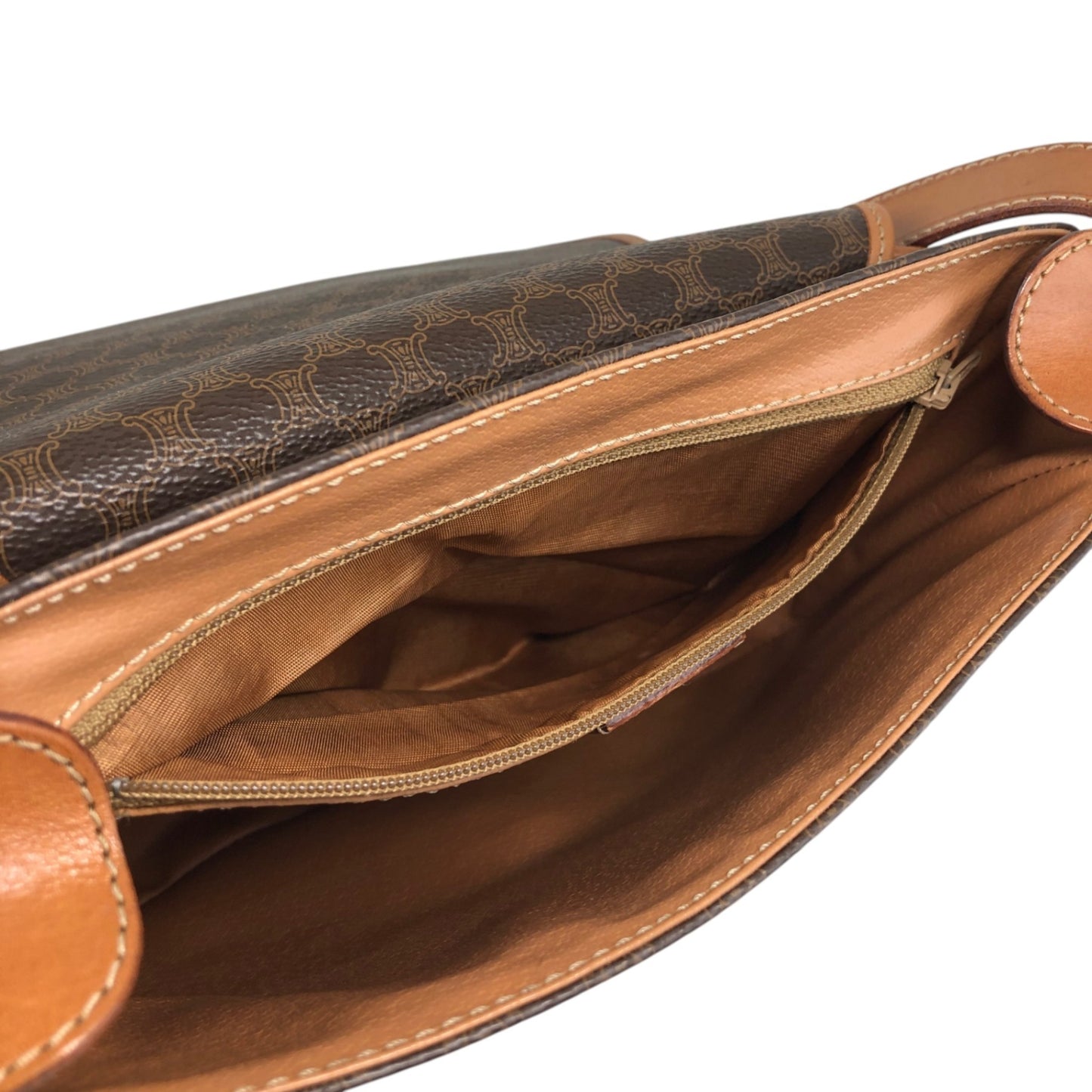 CELINE Macadam Blason Shoulder bag Brown Vintage t248x8